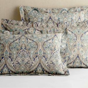 Pottery Barn Mackenna Paisley Organic Euro Pillow Shams.